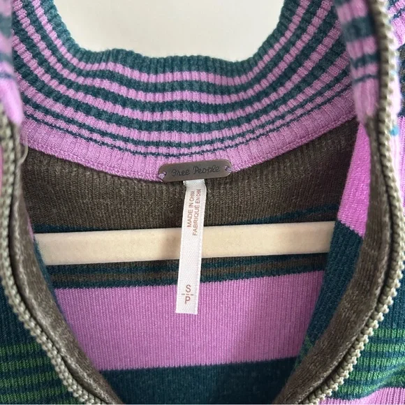 Free People cropped half zip striped sweater - Picture 4 of 9